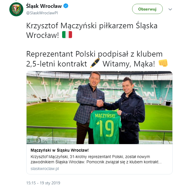 OFICJALNIE: Mączyński zaprezentowany w nowym klubie